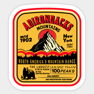 Adirondack Mountains (ADK) Aged Look Sticker